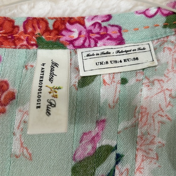 Anthropologie Meadow Rue Pintucked Sleeveless Buttondown Top sz 4 - Picture 4 of 7